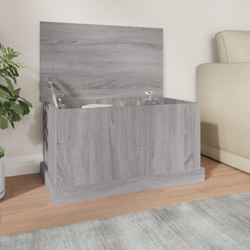 vidaXL Cutie de depozitare, gri sonoma, 70x40x38 cm, lemn prelucrat vidaXL Cutie de depozitare, gri sonoma, 70x40x38 cm, lemn prelucrat