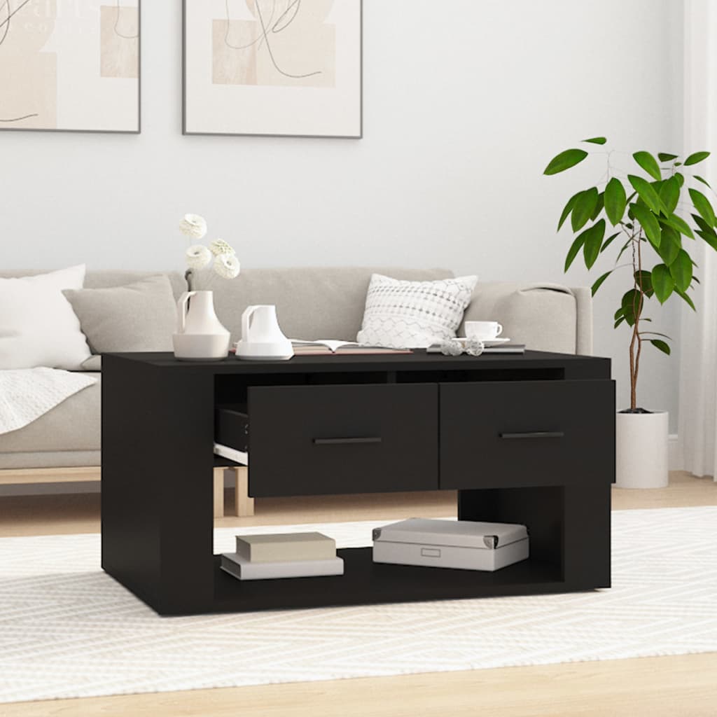 vidaXL Măsuță de cafea, negru, 80x50x40 cm, lemn prelucrat vidaXL Măsuță de cafea, negru, 80x50x40 cm, lemn prelucrat