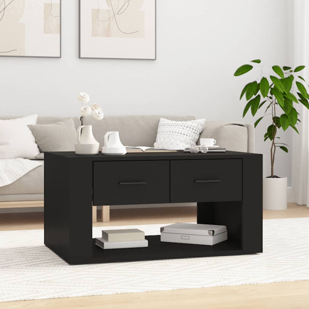 vidaXL Măsuță de cafea, negru, 80x50x40 cm, lemn prelucrat vidaXL Măsuță de cafea, negru, 80x50x40 cm, lemn prelucrat