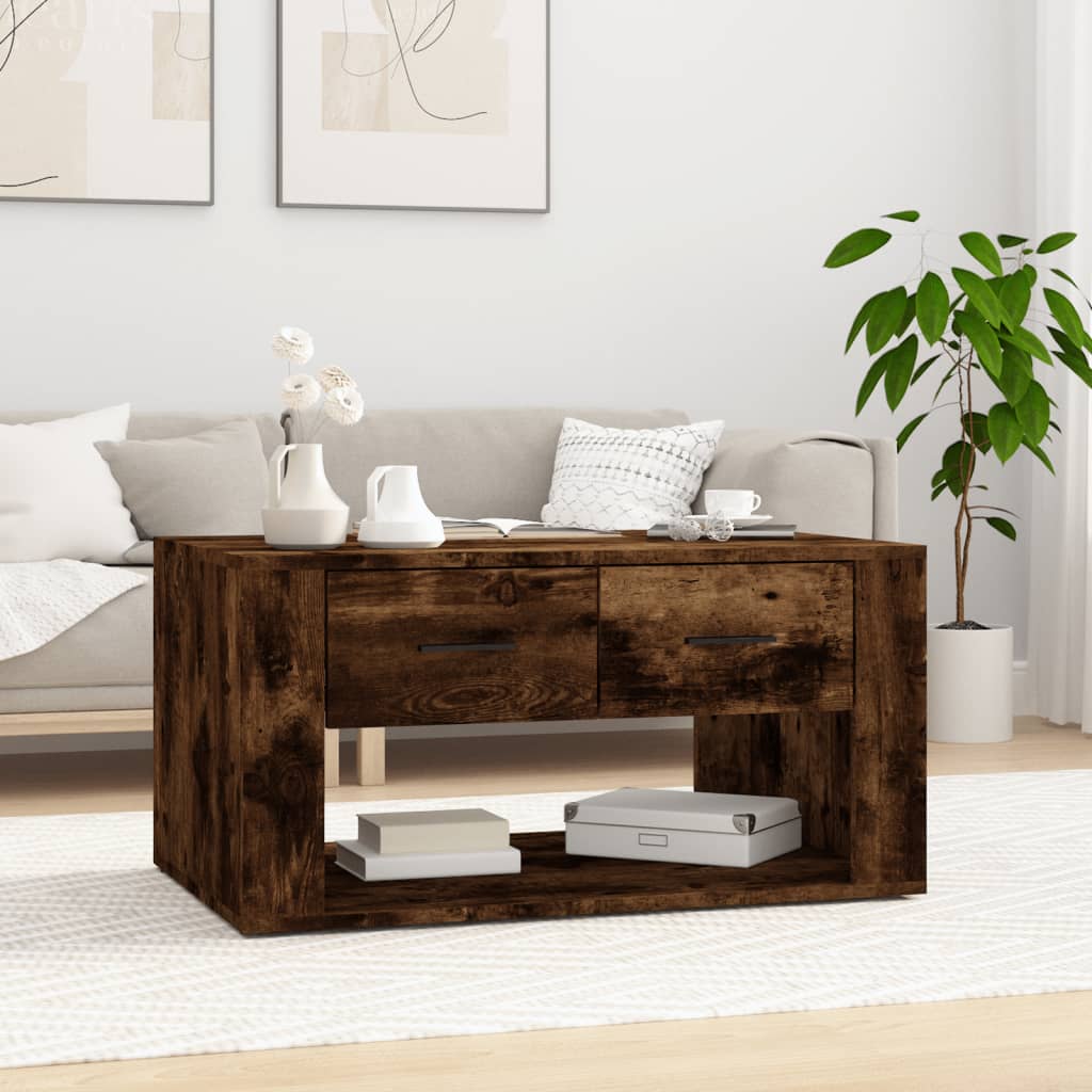 vidaXL Măsuță de cafea, stejar fumuriu, 80x50x40 cm, lemn prelucrat vidaXL Măsuță de cafea, stejar fumuriu, 80x50x40 cm, lemn prelucrat