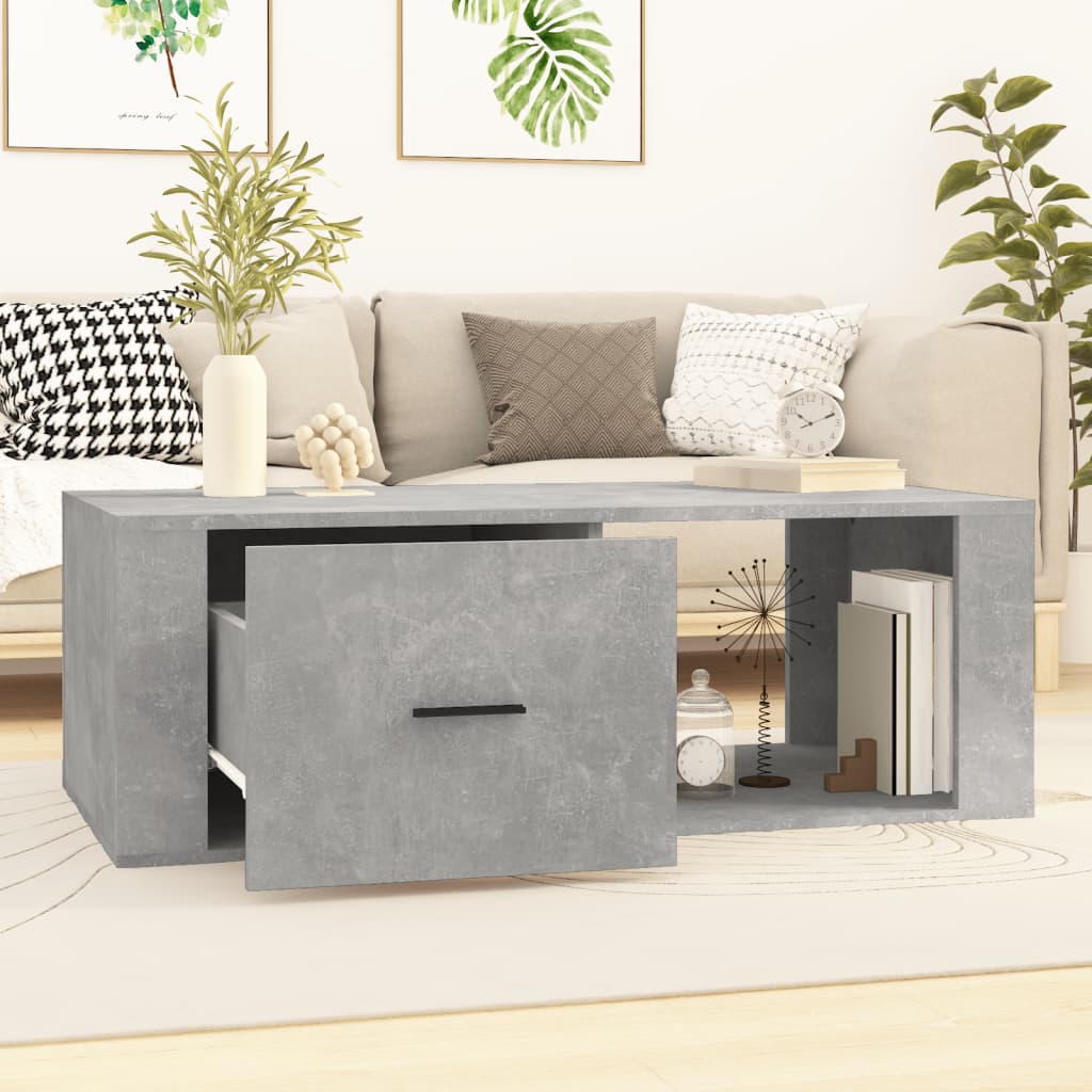 vidaXL Măsuță de cafea, gri beton, 100x50,5x35 cm, lemn compozit vidaXL Măsuță de cafea, gri beton, 100x50,5x35 cm, lemn compozit