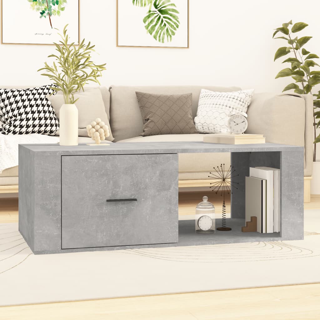 vidaXL Măsuță de cafea, gri beton, 100x50,5x35 cm, lemn compozit vidaXL Măsuță de cafea, gri beton, 100x50,5x35 cm, lemn compozit
