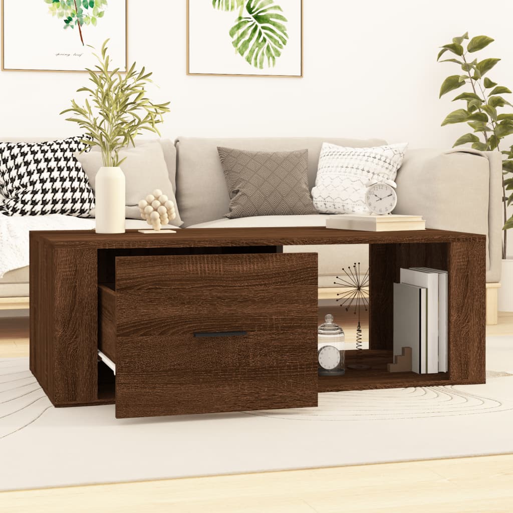 vidaXL Măsuță de cafea, stejar maro, 100x50,5x35 cm, lemn compozit vidaXL Măsuță de cafea, stejar maro, 100x50,5x35 cm, lemn compozit