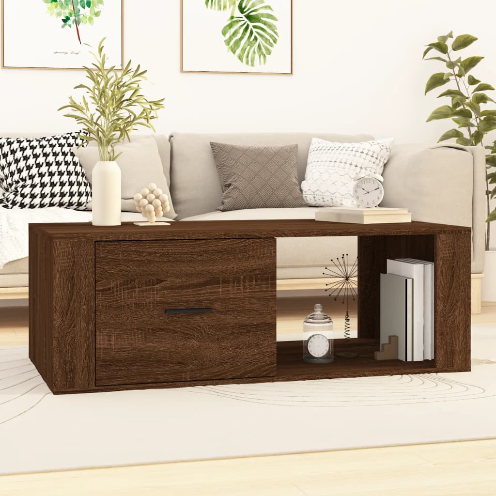 vidaXL Măsuță de cafea, stejar maro, 100x50,5x35 cm, lemn compozit vidaXL Măsuță de cafea, stejar maro, 100x50,5x35 cm, lemn compozit