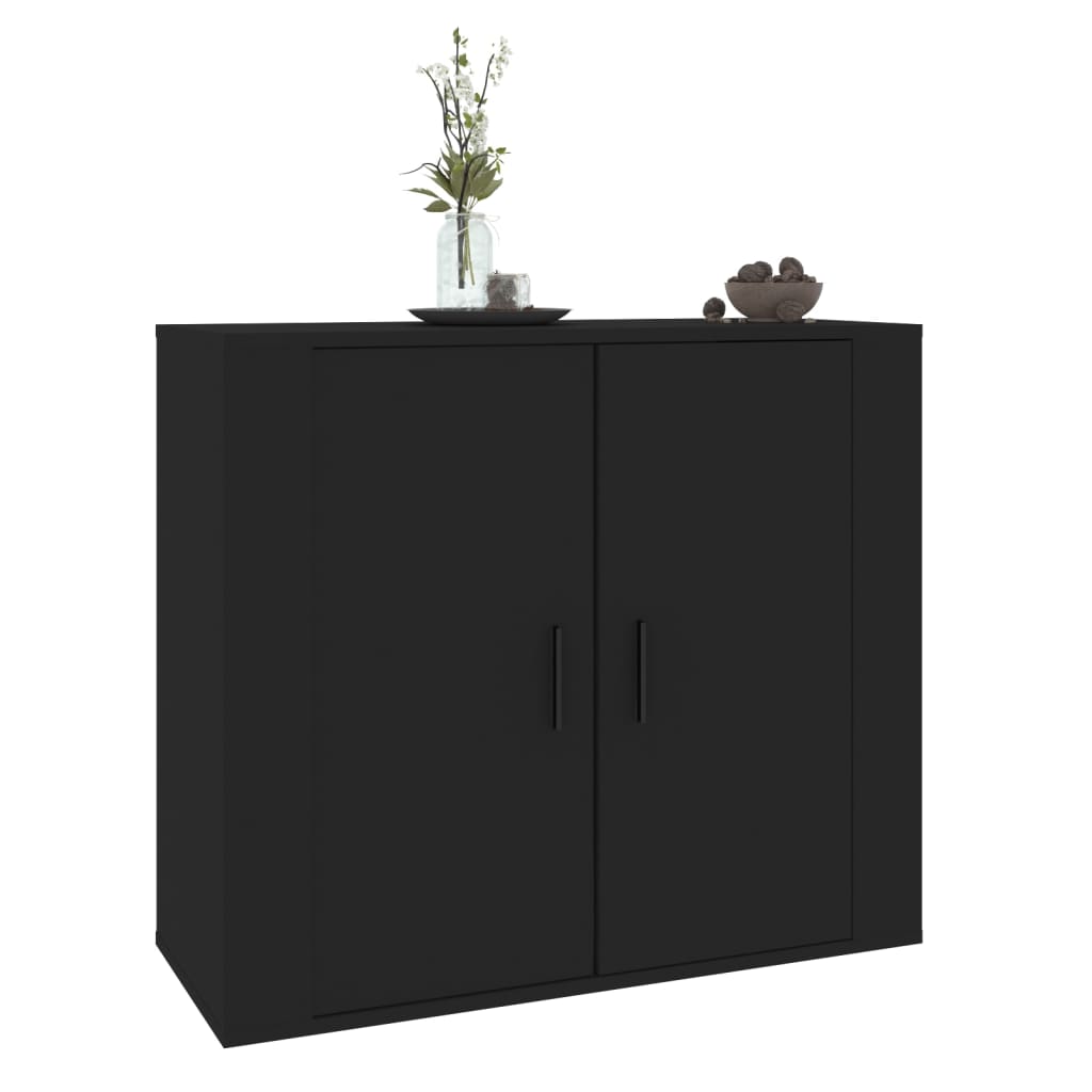 vidaXL Dulap, negru, 80x33x70 cm, lemn prelucrat