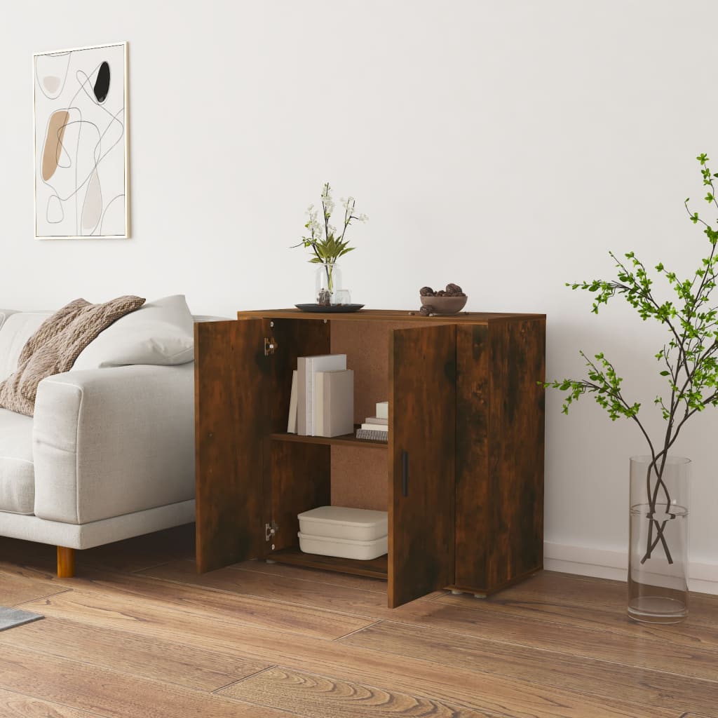 vidaXL Dulap, stejar fumuriu, 80x33x70 cm, lemn compozit