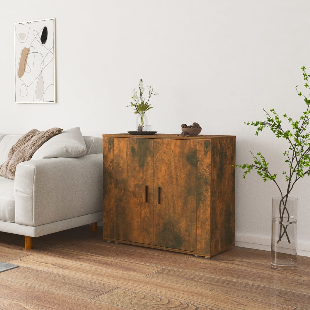 vidaXL Dulap, stejar fumuriu, 80x33x70 cm, lemn compozit
