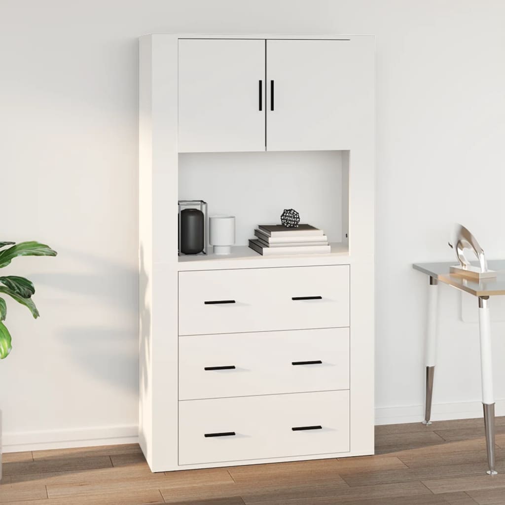 vidaXL Dulap de perete, alb, 80x33x80 cm, lemn prelucrat vidaXL Dulap de perete, alb, 80x33x80 cm, lemn prelucrat
