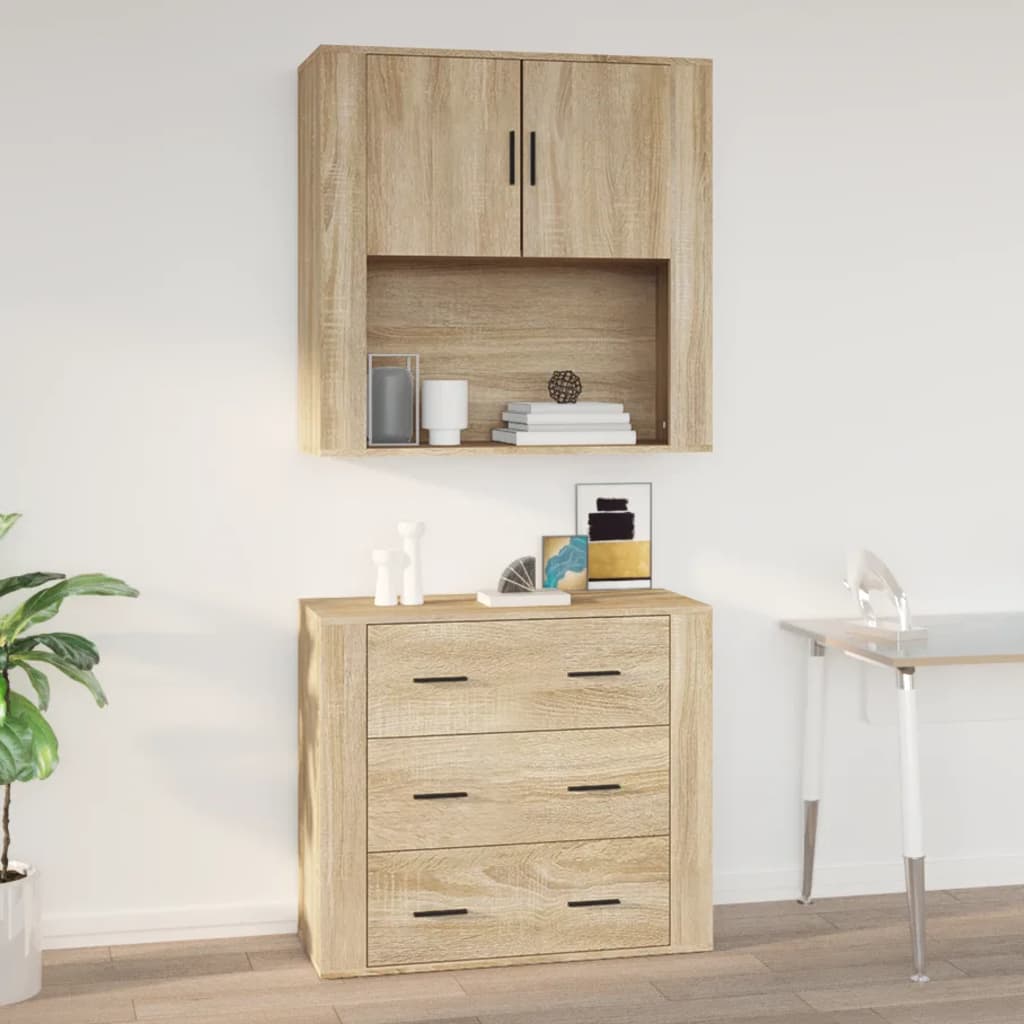 vidaXL Dulap de perete, stejar sonoma, 80x33x80 cm, lemn prelucrat vidaXL Dulap de perete, stejar sonoma, 80x33x80 cm, lemn prelucrat