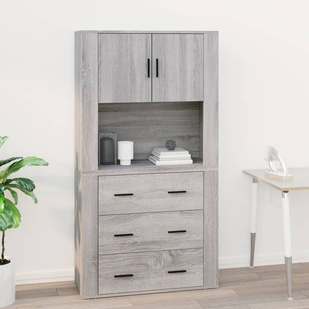 vidaXL Dulap de perete, gri sonoma,80x33x80 cm, lemn prelucrat vidaXL Dulap de perete, gri sonoma,80x33x80 cm, lemn prelucrat