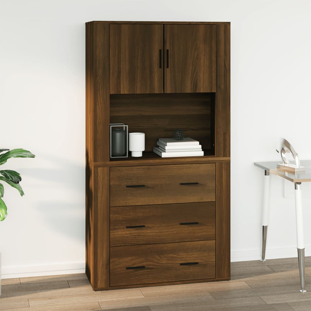 vidaXL Dulap de perete, stejar maro,80x33x80 cm, lemn prelucrat