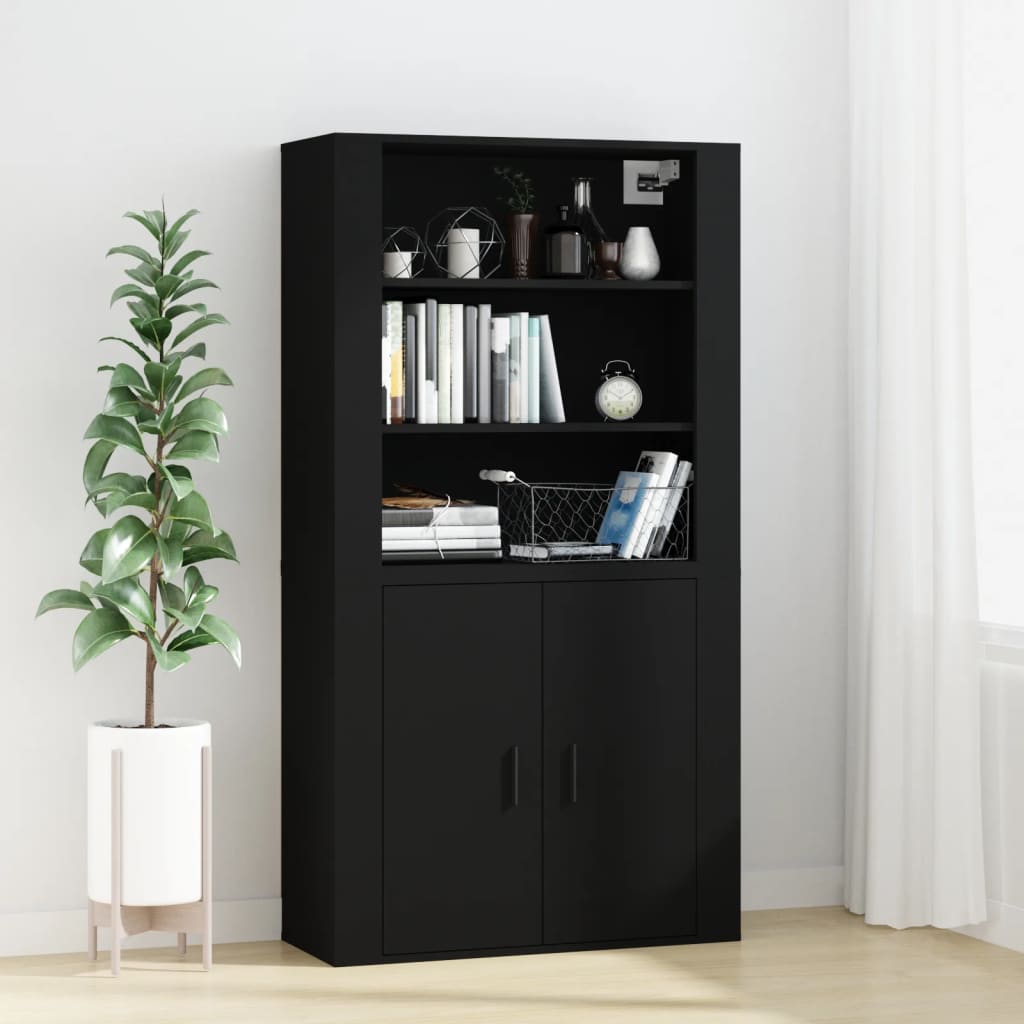vidaXL Dulap de perete, negru, 80x33x80 cm, lemn prelucrat