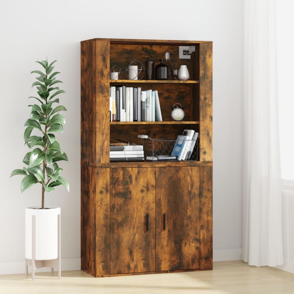 vidaXL Dulap de perete, stejar fumuriu, 80x33x80 cm, lemn prelucrat vidaXL Dulap de perete, stejar fumuriu, 80x33x80 cm, lemn prelucrat
