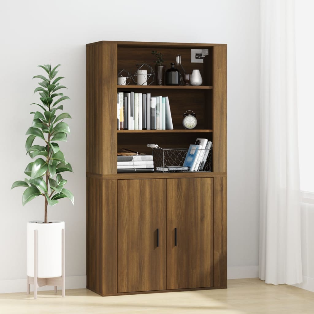 vidaXL Dulap de perete, stejar maro,80x33x80 cm, lemn prelucrat