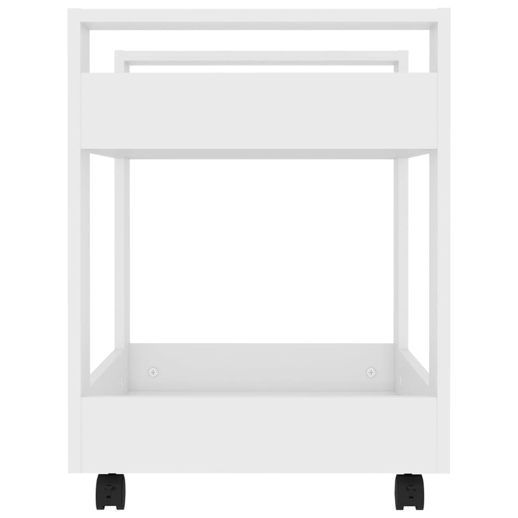 vidaXL Cărucior de birou, alb, 60x45x60 cm, lemn prelucrat vidaXL Cărucior de birou, alb, 60x45x60 cm, lemn prelucrat