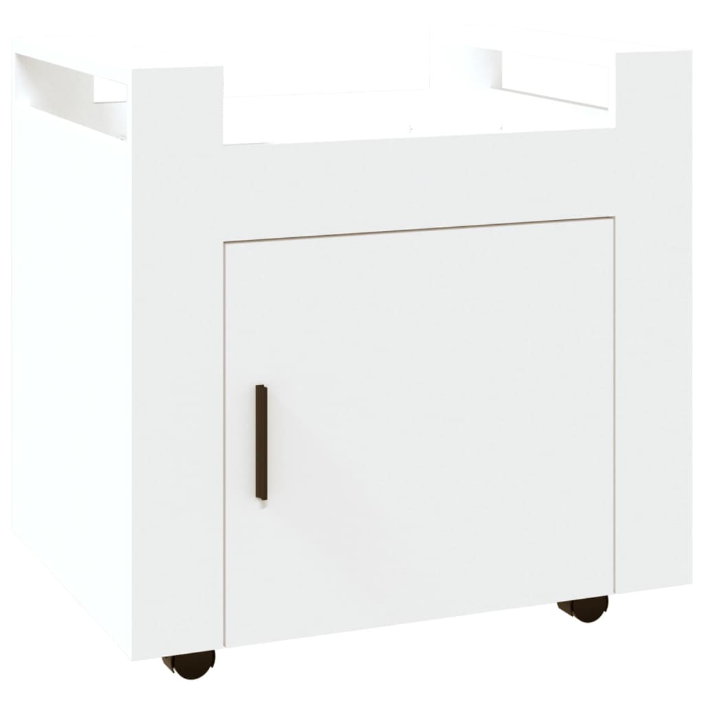 vidaXL Cărucior de birou, alb, 60x45x60 cm, lemn prelucrat vidaXL Cărucior de birou, alb, 60x45x60 cm, lemn prelucrat
