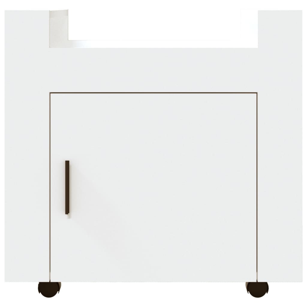 vidaXL Cărucior de birou, alb, 60x45x60 cm, lemn prelucrat vidaXL Cărucior de birou, alb, 60x45x60 cm, lemn prelucrat