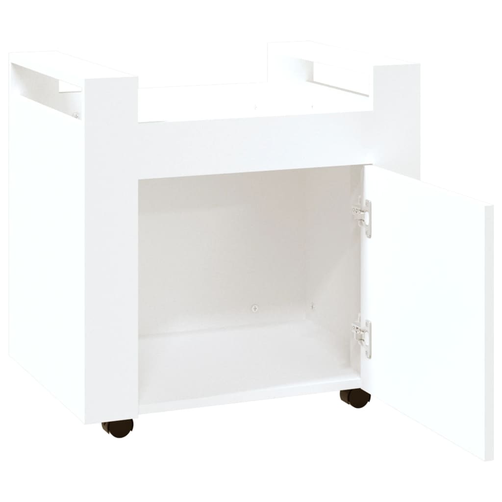 vidaXL Cărucior de birou, alb, 60x45x60 cm, lemn prelucrat vidaXL Cărucior de birou, alb, 60x45x60 cm, lemn prelucrat