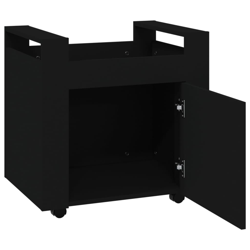 vidaXL Cărucior de birou, negru, 60x45x60 cm, lemn prelucrat