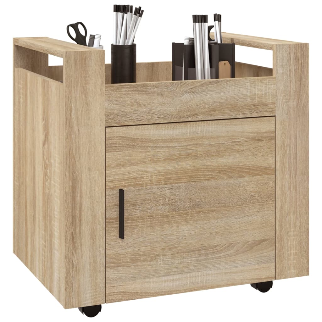 vidaXL Cărucior de birou, stejar sonoma, 60x45x60 cm, lemn prelucrat vidaXL Cărucior de birou, stejar sonoma, 60x45x60 cm, lemn prelucrat