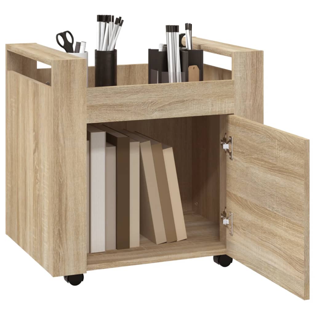 vidaXL Cărucior de birou, stejar sonoma, 60x45x60 cm, lemn prelucrat vidaXL Cărucior de birou, stejar sonoma, 60x45x60 cm, lemn prelucrat