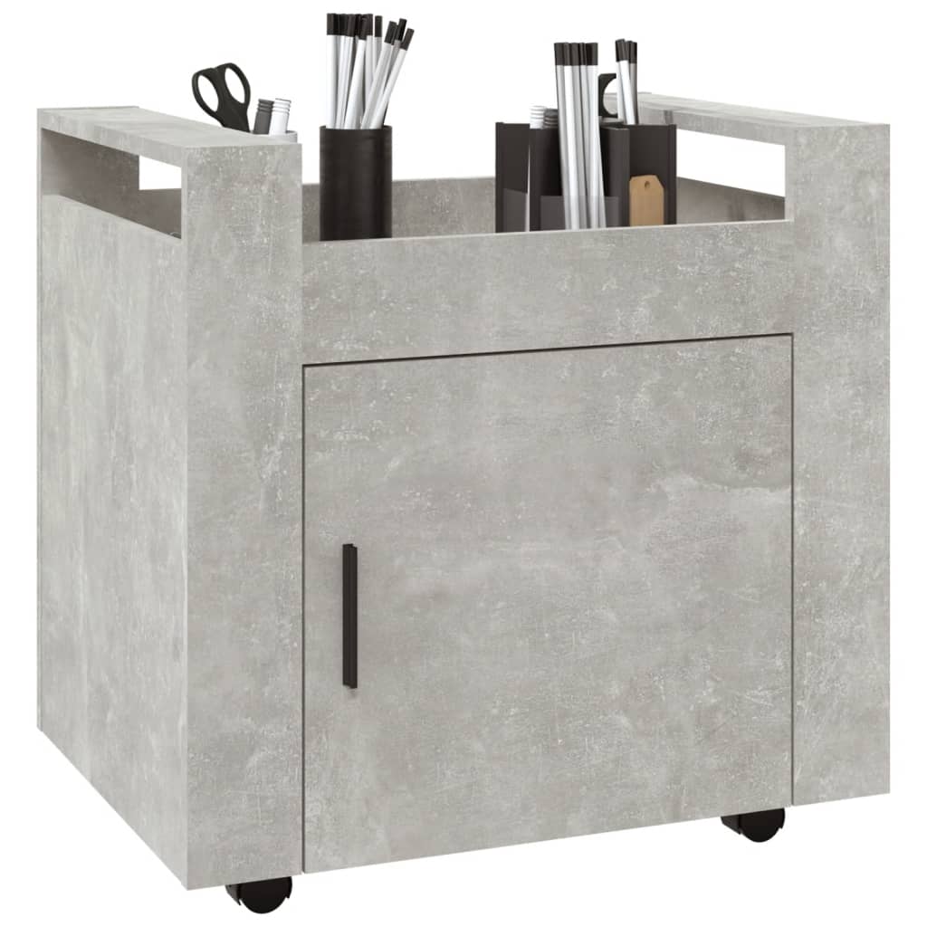 vidaXL Cărucior de birou, gri beton, 60x45x60 cm, lemn prelucrat vidaXL Cărucior de birou, gri beton, 60x45x60 cm, lemn prelucrat