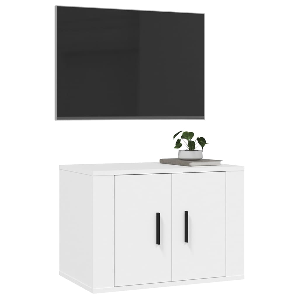 vidaXL Dulap TV cu montaj pe perete, alb, 57x34,5x40 cm vidaXL Dulap TV cu montaj pe perete, alb, 57x34,5x40 cm