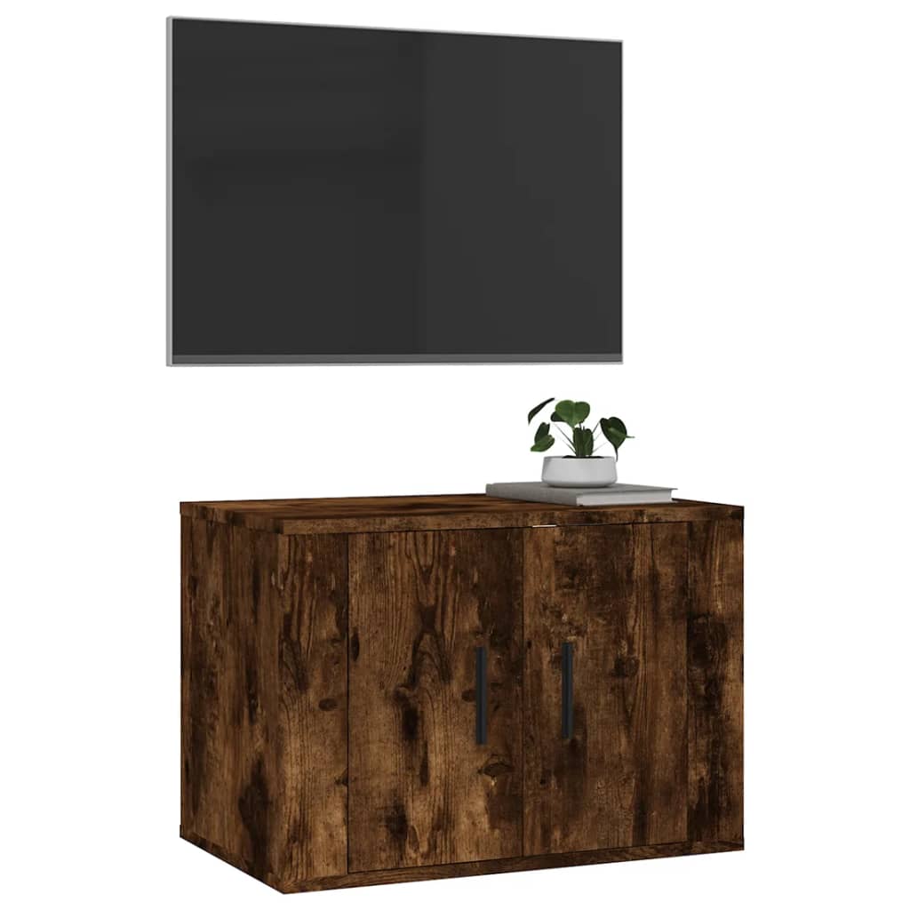 vidaXL Dulap TV montat pe perete, stejar fumuriu, 57x34,5x40 cm