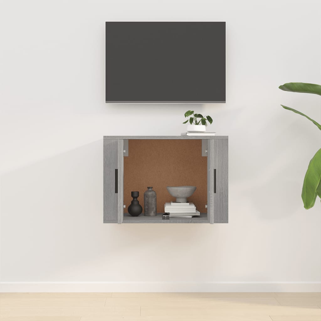 vidaXL Dulap TV montat pe perete, gri sonoma, 57x34,5x40 cm