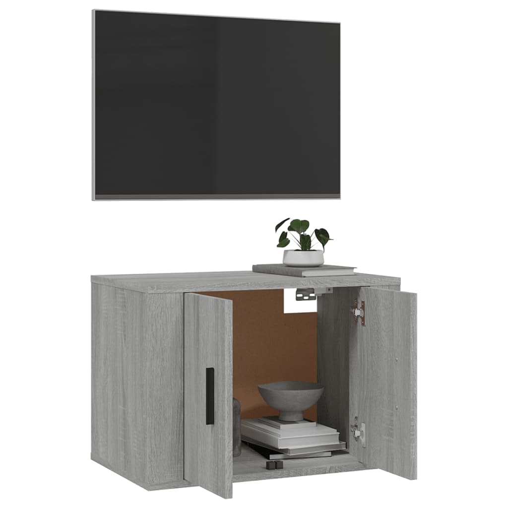 vidaXL Dulap TV montat pe perete, gri sonoma, 57x34,5x40 cm