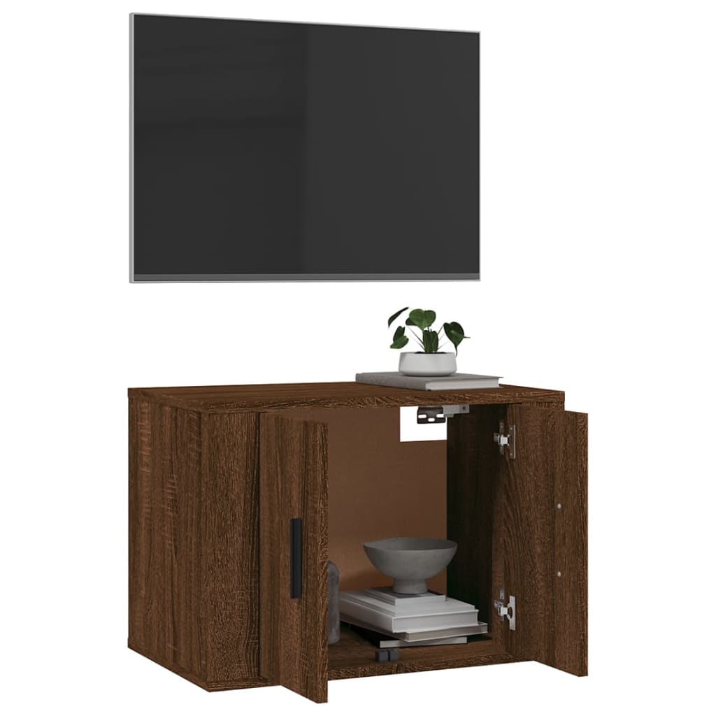 vidaXL Dulap TV montat pe perete, stejar maro, 57x34,5x40 cm