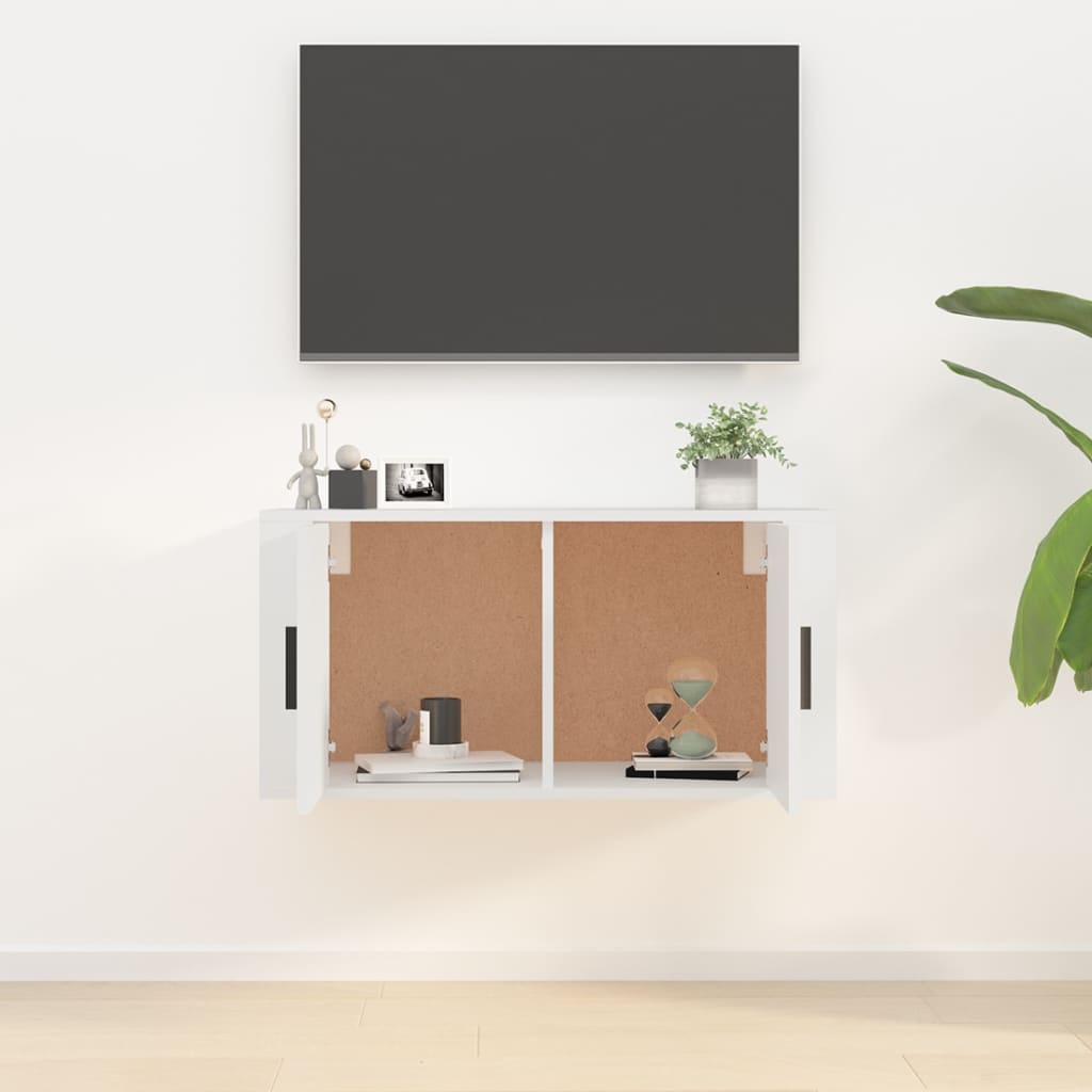 vidaXL Dulap TV cu montaj pe perete, alb, 80x34,5x40 cm vidaXL Dulap TV cu montaj pe perete, alb, 80x34,5x40 cm