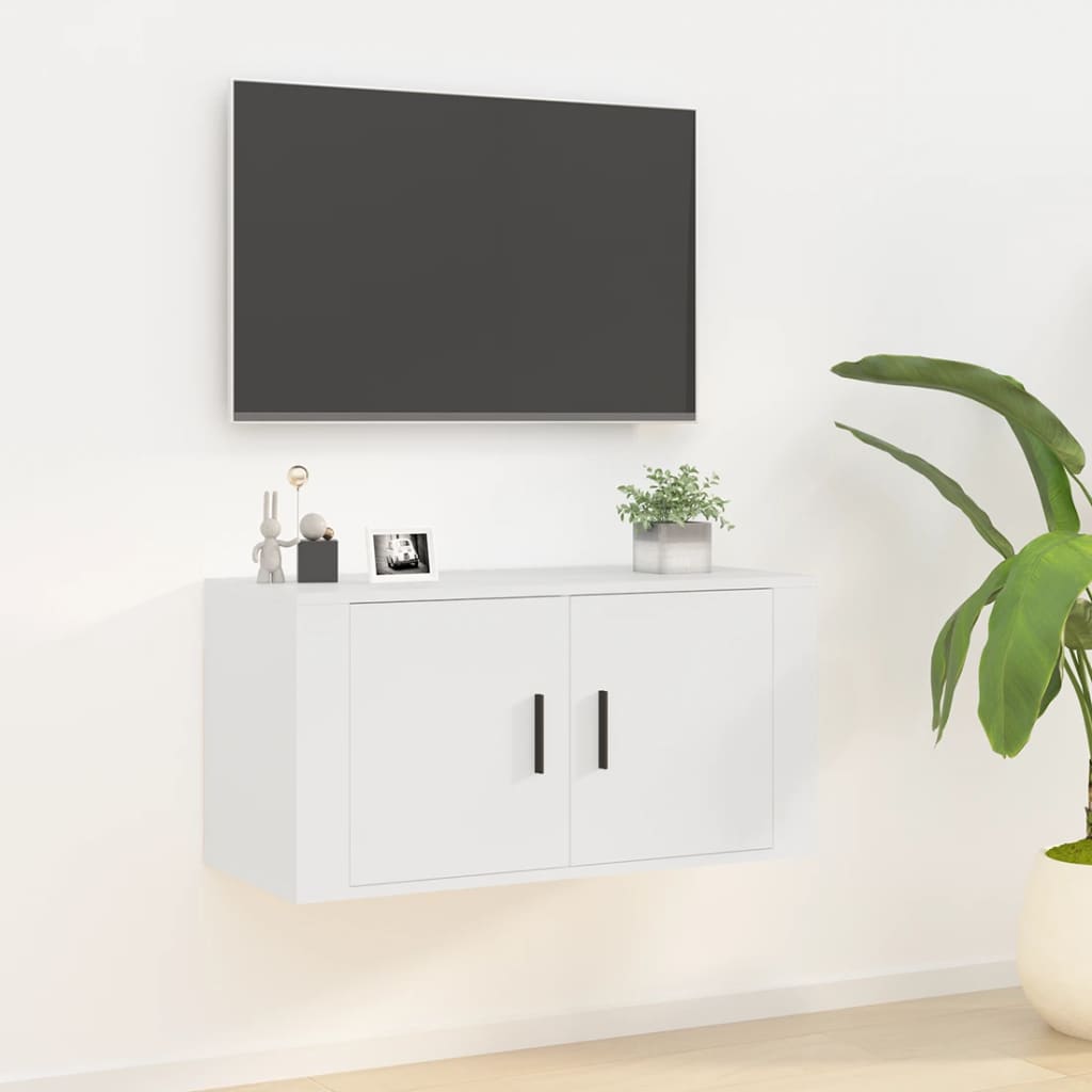 vidaXL Dulap TV cu montaj pe perete, alb, 80x34,5x40 cm vidaXL Dulap TV cu montaj pe perete, alb, 80x34,5x40 cm