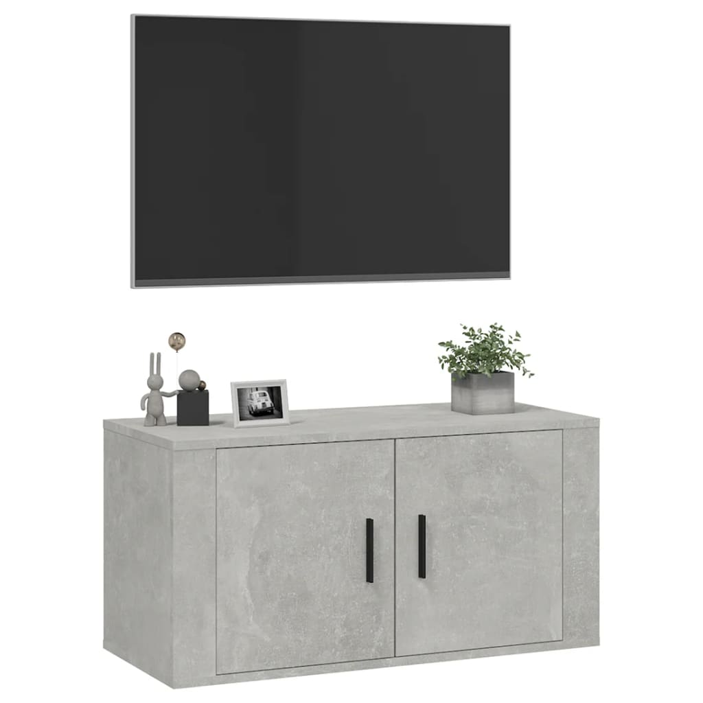 vidaXL Dulap TV montat pe perete, gri beton, 80x34,5x40 cm