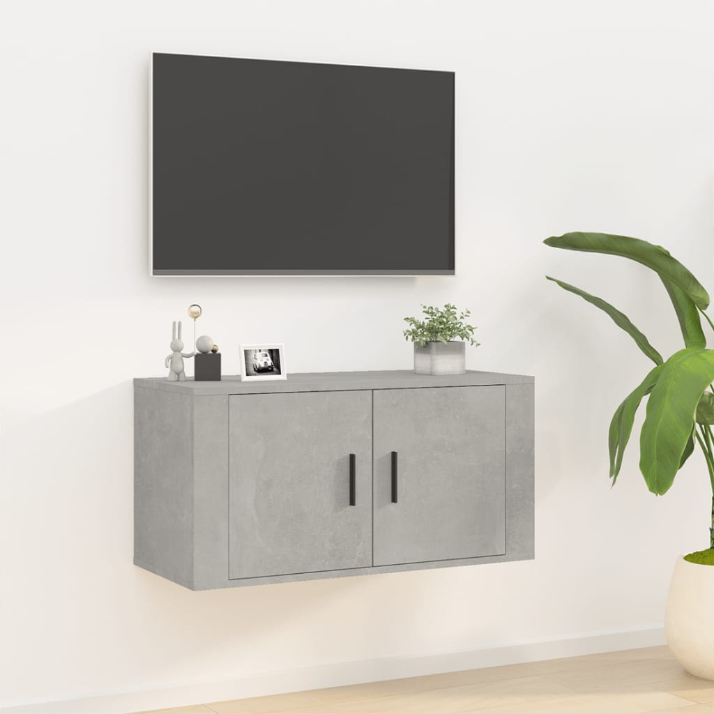vidaXL Dulap TV montat pe perete, gri beton, 80x34,5x40 cm