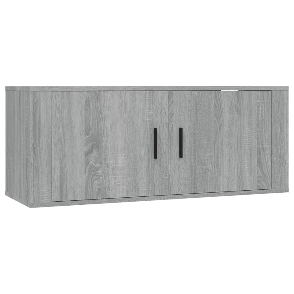 vidaXL Dulap TV montat pe perete, gri sonoma, 100x34,5x40 cm
