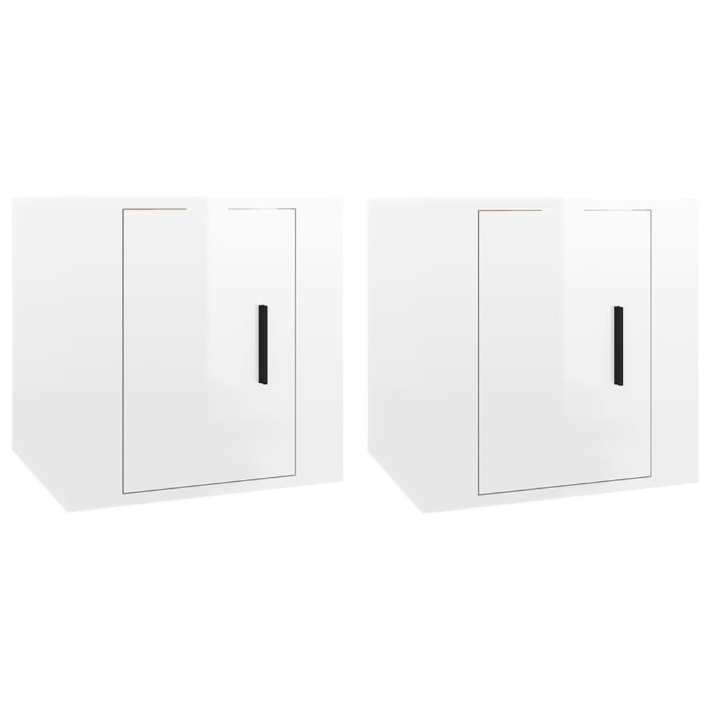 vidaXL Dulapuri TV montate perete 2 buc. alb extralucios 40x34,5x40 cm vidaXL Dulapuri TV montate perete 2 buc. alb extralucios 40x34,5x40 cm