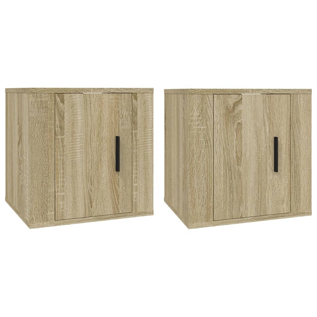 vidaXL Dulapuri TV montate pe perete 2 buc stejar sonoma 40x34,5x40 cm