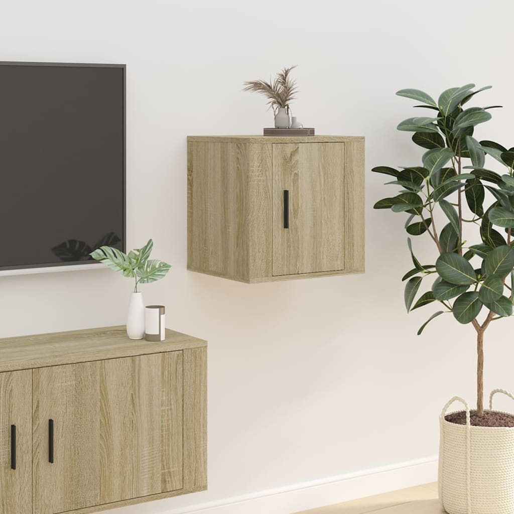 vidaXL Dulapuri TV montate pe perete 2 buc stejar sonoma 40x34,5x40 cm