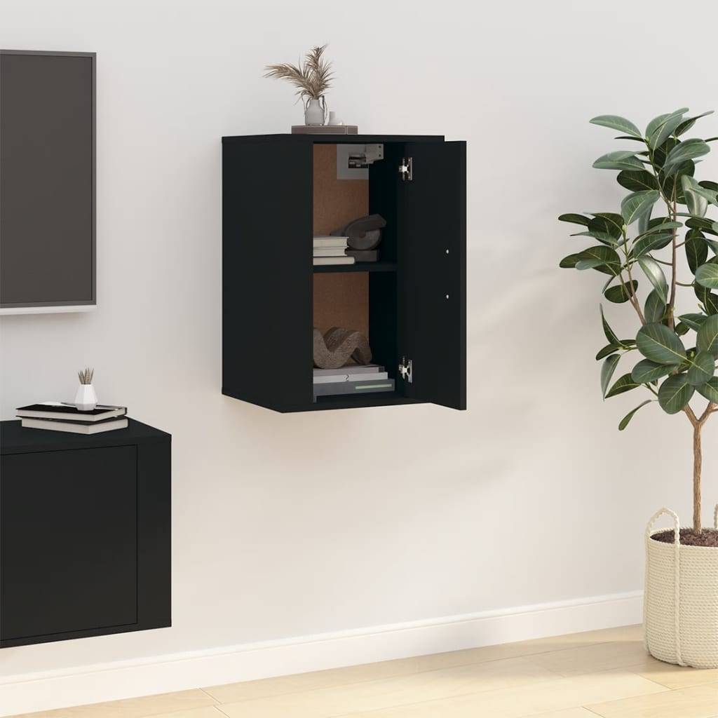 vidaXL Dulap TV montat pe perete, negru, 40x34,5x60 cm