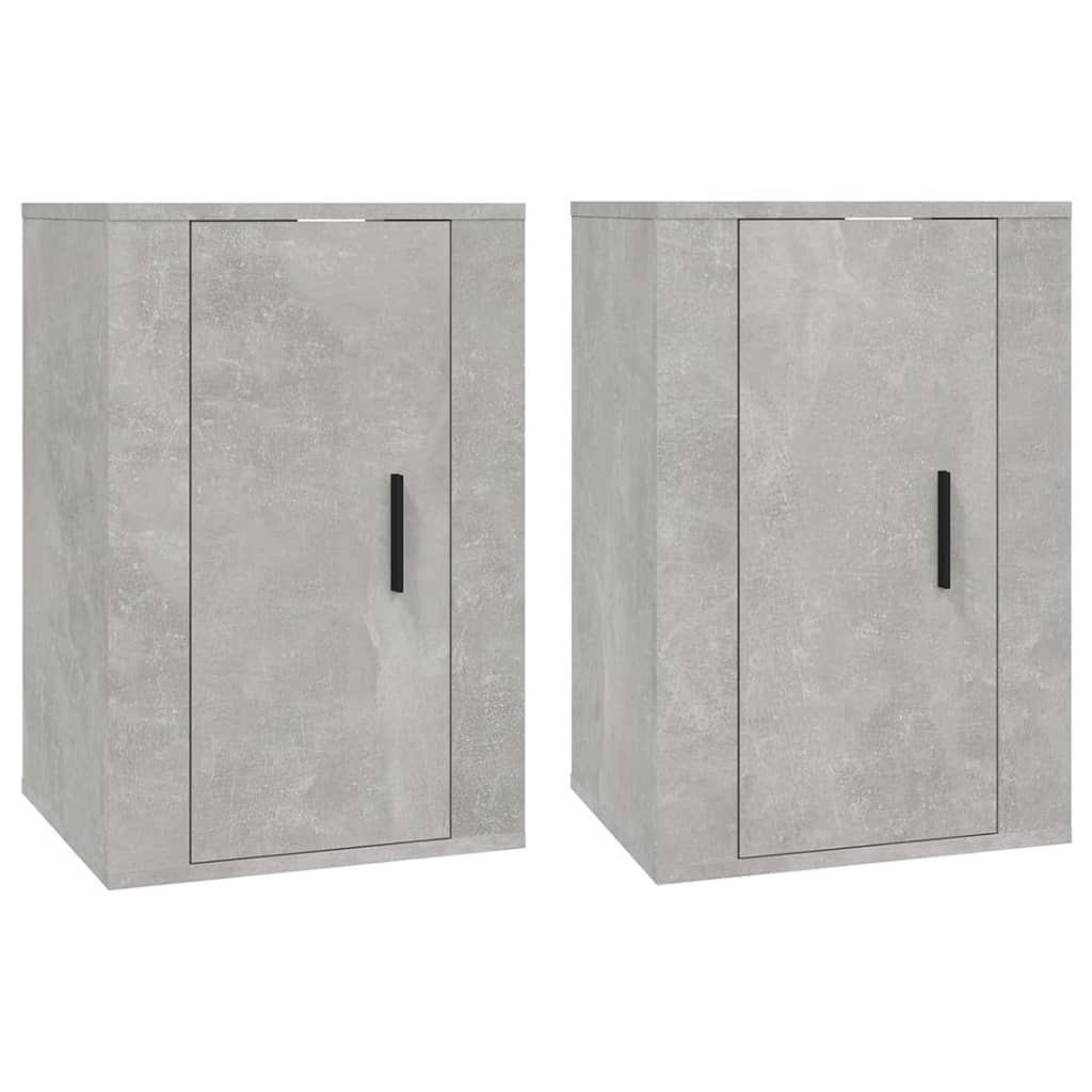vidaXL Dulapuri TV montate pe perete, 2 buc., gri beton, 40x34,5x60 cm vidaXL Dulapuri TV montate pe perete, 2 buc., gri beton, 40x34,5x60 cm