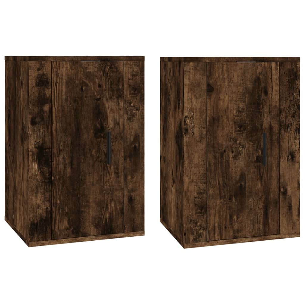 vidaXL Dulapuri TV montaj pe perete 2 buc stejar fumuriu 40x34,5x60 cm