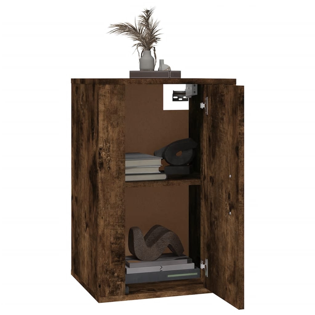 vidaXL Dulapuri TV montaj pe perete 2 buc stejar fumuriu 40x34,5x60 cm