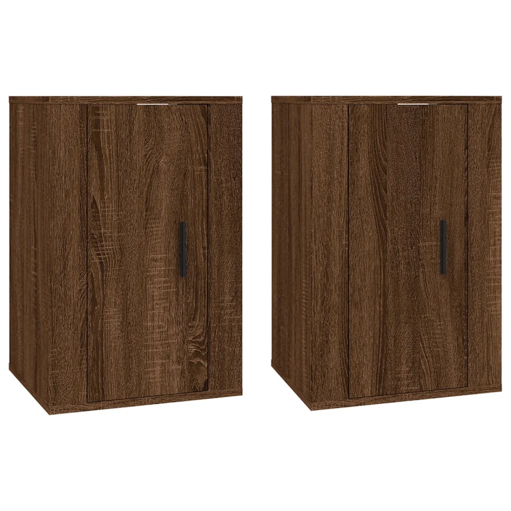 vidaXL Dulapuri TV montate pe perete 2 buc. stejar maro 40x34,5x60 cm