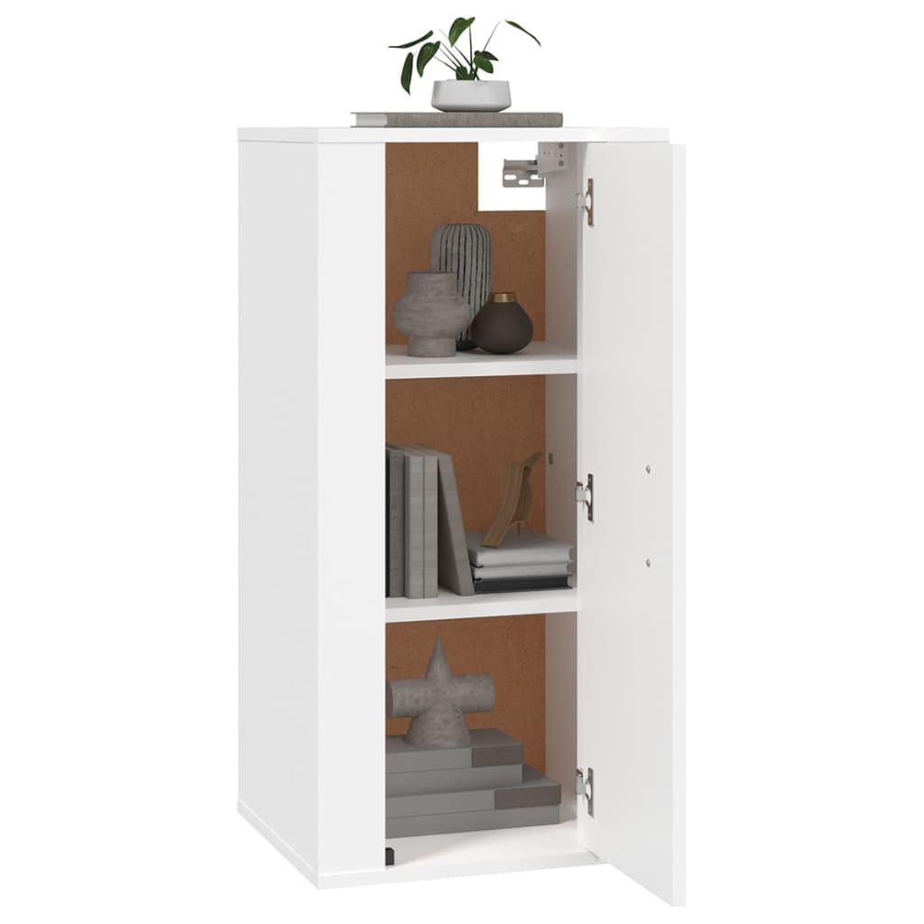 vidaXL Dulap TV montat pe perete, alb, 40x34,5x80 cm
