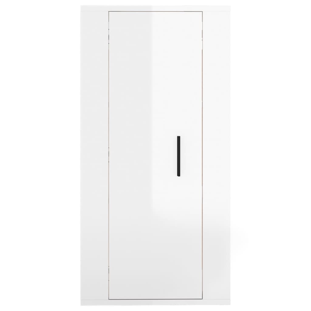 vidaXL Dulap TV montat pe perete, alb extralucios, 40x34,5x80 cm