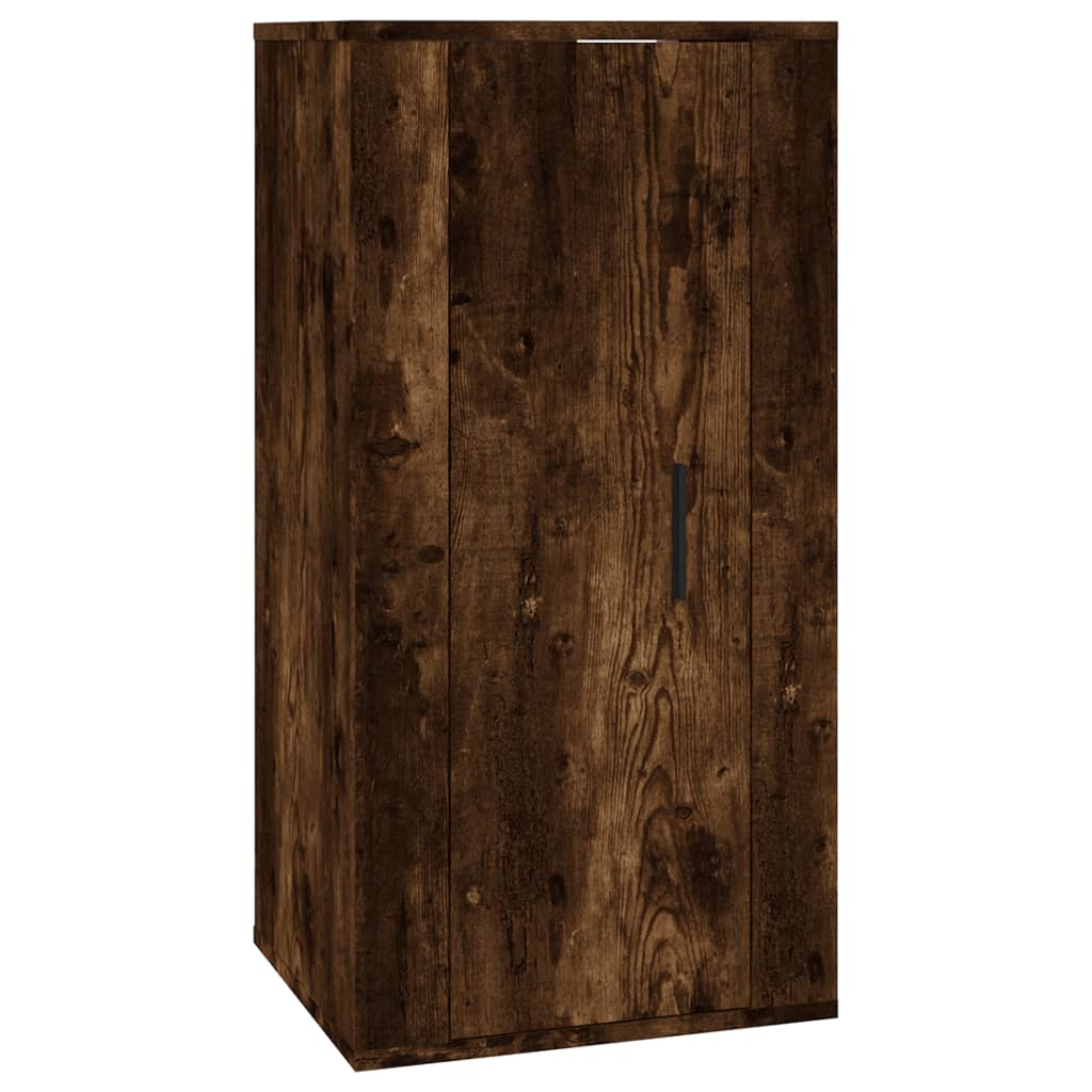 vidaXL Dulap TV montat pe perete, stejar fumuriu, 40x34,5x80 cm