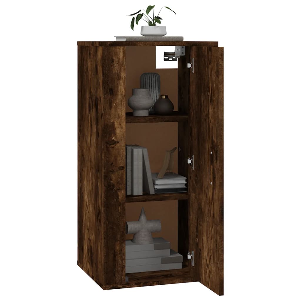 vidaXL Dulap TV montat pe perete, stejar fumuriu, 40x34,5x80 cm