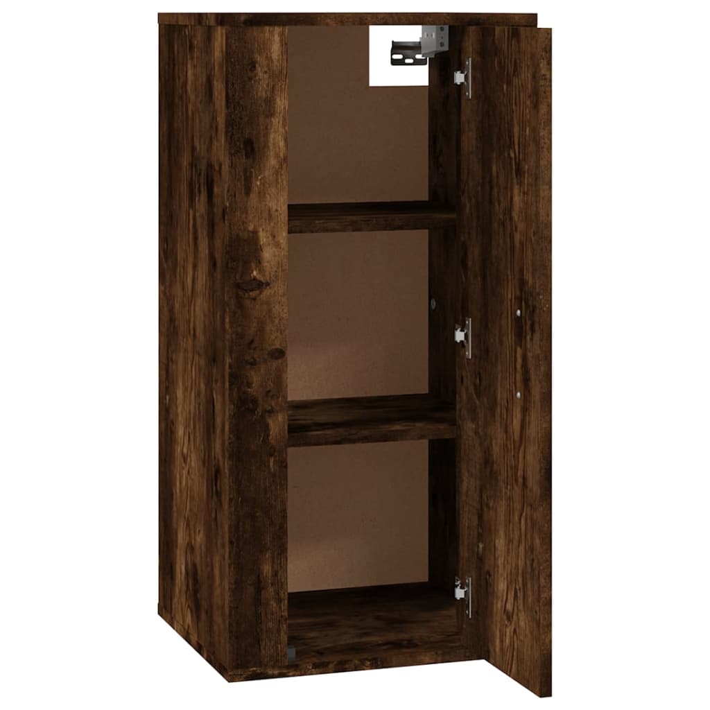 vidaXL Dulap TV montat pe perete, stejar fumuriu, 40x34,5x80 cm