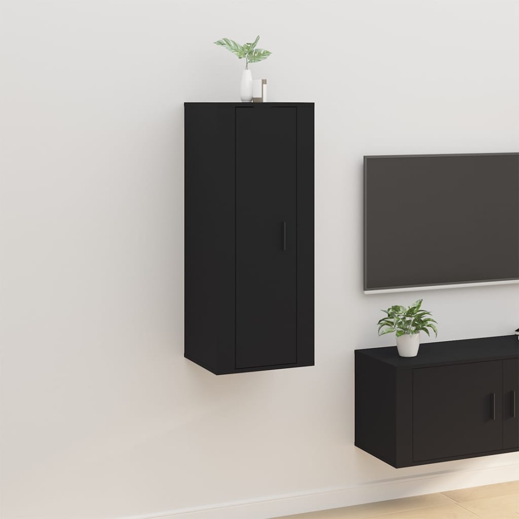 vidaXL Dulap TV montat pe perete, negru, 40x34,5x100 cm